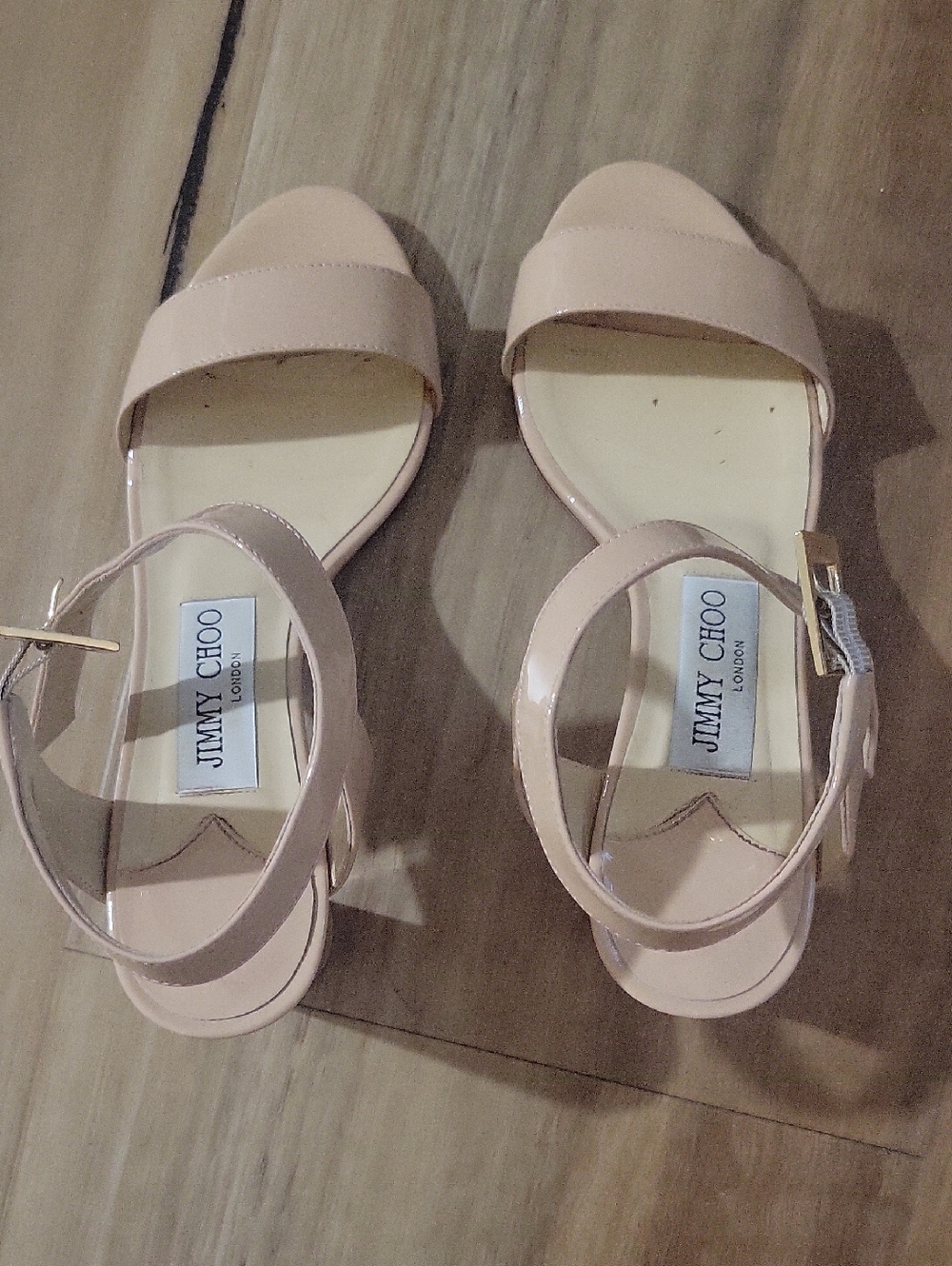 Jimmy Choo Blush Leather Ankle-Strap Sandals